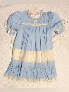 Light Blue/Ecru Heirloom Dress